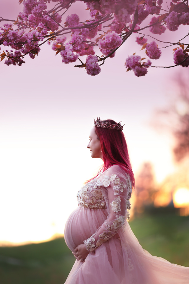Schwangerschaftsfotos in Graz in den Kirschblüten